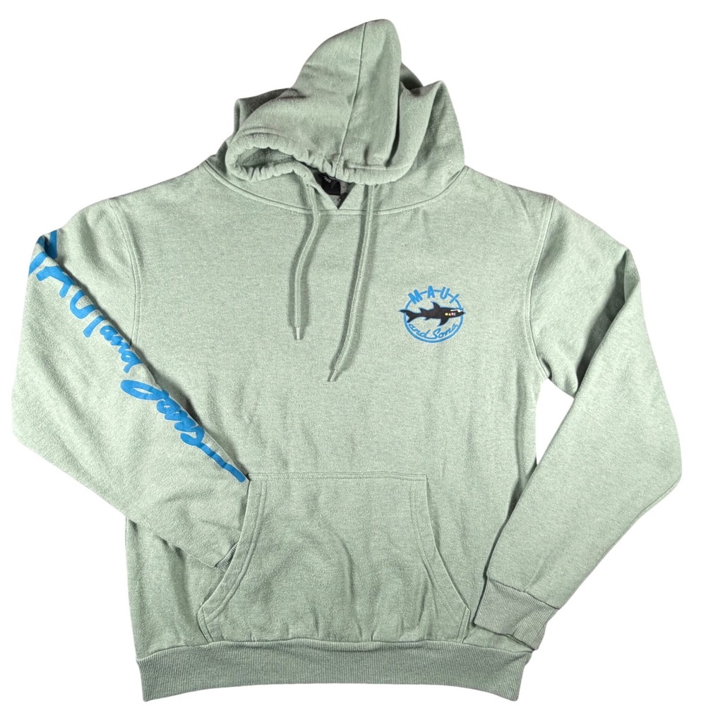 Maui and Sons Shark Logo Pullover Graphic Hoodie Surf Skateboard Steetwear Small